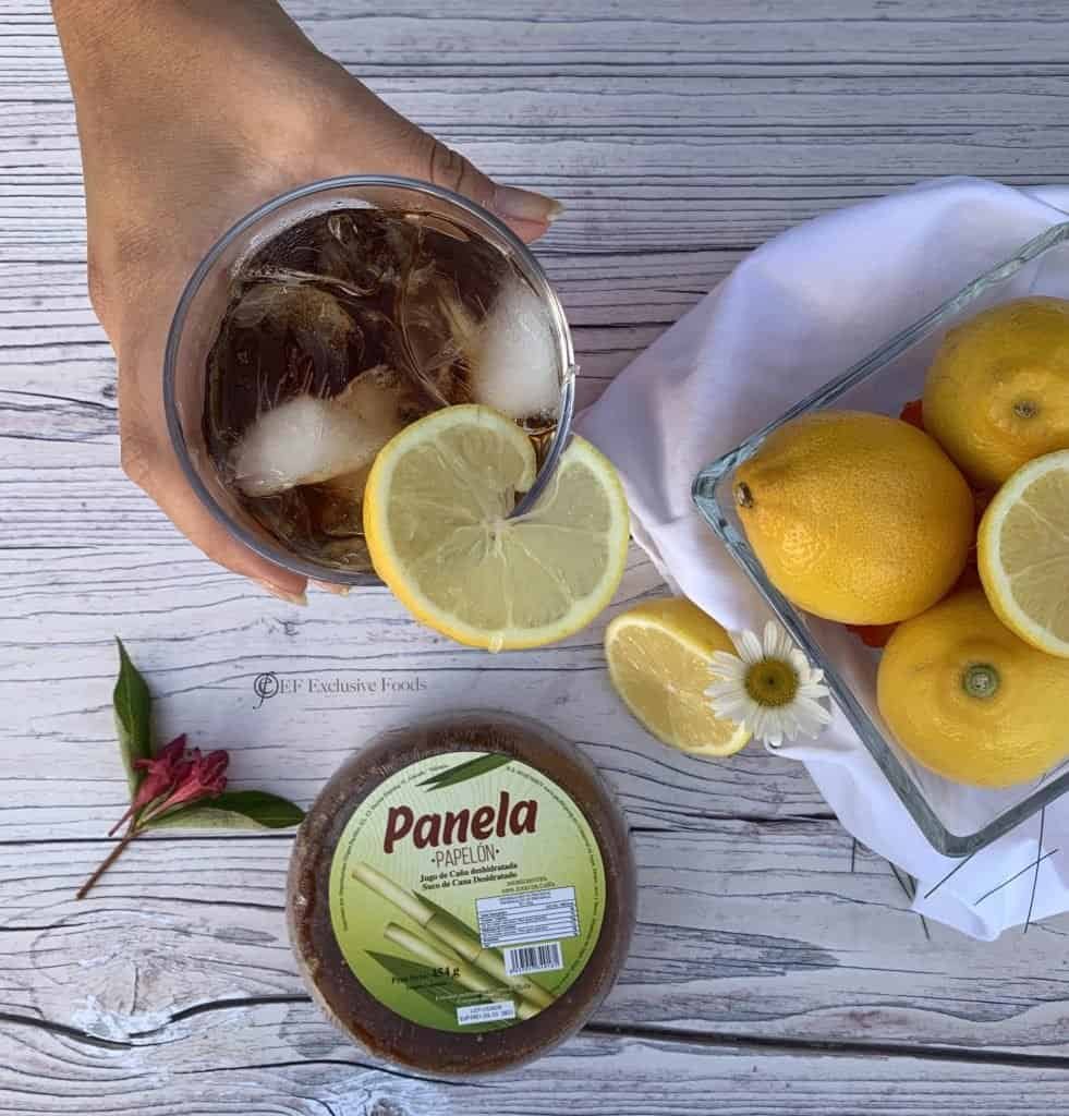 papelon con limon made with panela and lemons